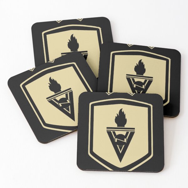 Item preview, Traditional Heraldic Shield Torch Flame Latin Quote Badge designed and sold by PietroSchultz.