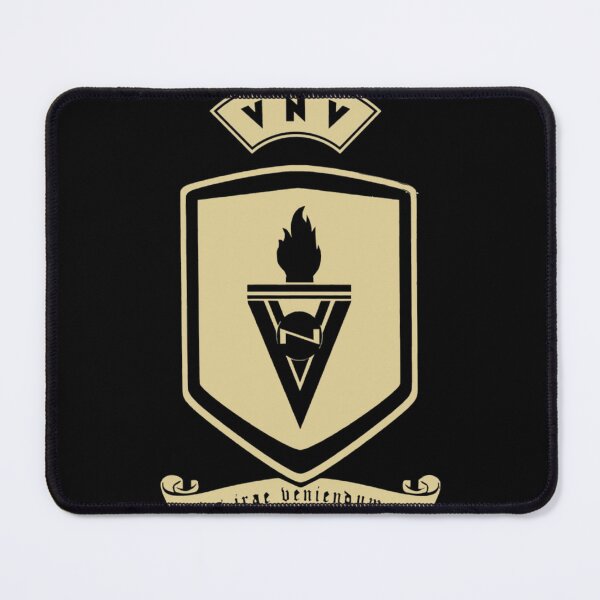 Item preview, Traditional Heraldic Shield Torch Flame Latin Quote Badge designed and sold by PietroSchultz.
