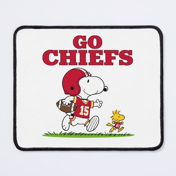Item preview, Snoopy & Woodstock Kansas City Chiefs Football Retro F398 designed and sold by GLUVY-THEME.