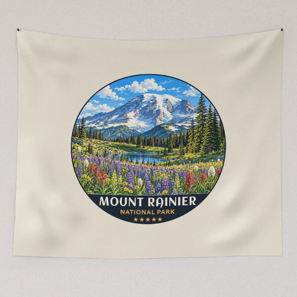 Item preview, Mount Rainier National Park Retro Design designed and sold by Gideon Emmerich.