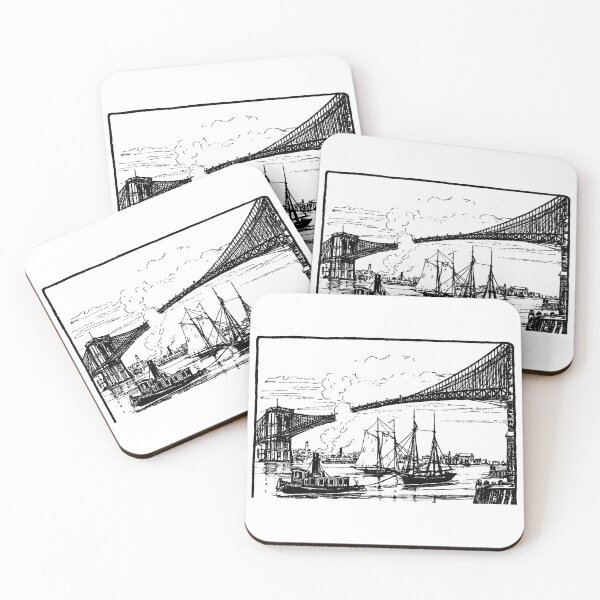 Item preview, New York Calendar 1890 - East River and the Brooklyn Bridge designed and sold by Hedrin.