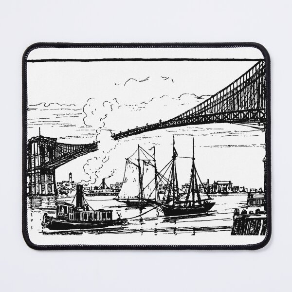 Item preview, New York Calendar 1890 - East River and the Brooklyn Bridge designed and sold by Hedrin.