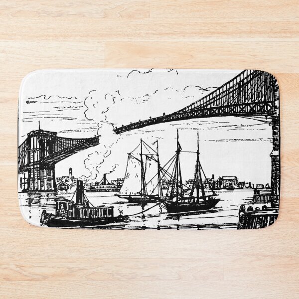 Item preview, New York Calendar 1890 - East River and the Brooklyn Bridge designed and sold by Hedrin.
