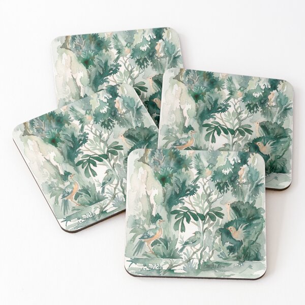 Item preview, Sage Chinoiserie Birds Watercolor Toile designed and sold by Fani*.