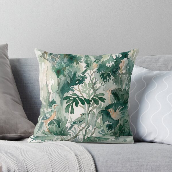 Item preview, Sage Chinoiserie Birds Watercolor Toile designed and sold by Fani*.