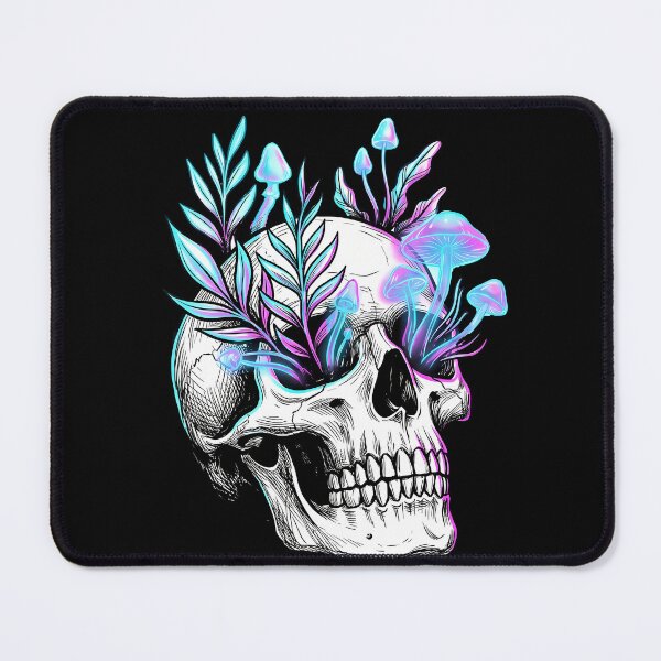 Item preview, Bioluminescent Mushroom Botanical Skull Cyber Goth Modern Macabre designed and sold by WorldShop17.