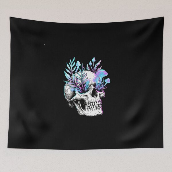 Item preview, Bioluminescent Mushroom Botanical Skull Cyber Goth Modern Macabre designed and sold by WorldShop17.