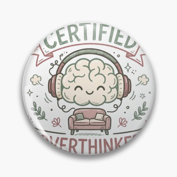 Item preview, Certified Overthinker Sticker — Funny Therapy Humor Decal designed and sold by jdattade.