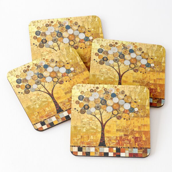Item preview, Ornate Gold Leaf and Mosaic Circle Tree designed and sold by Vicky Brago-Mitchell®.