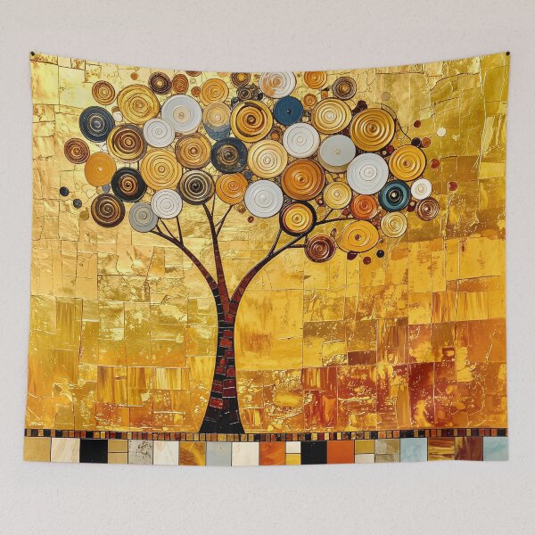 Item preview, Ornate Gold Leaf and Mosaic Circle Tree designed and sold by Vicky Brago-Mitchell®.