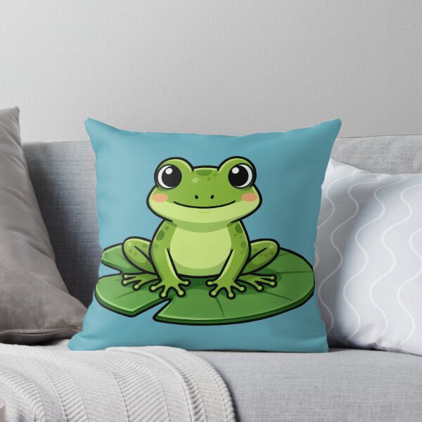 Item preview, Frog On A Lily Pad, Cute Illustrated Frog designed and sold by WrenAndWhimsy.