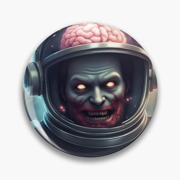 Item preview, Retro Space Horror Zombie Astronaut with Exposed Brain designed and sold by soin10s-designs.