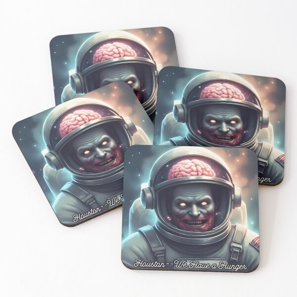 Item preview, Retro Space Horror Zombie Astronaut with Exposed Brain designed and sold by soin10s-designs.