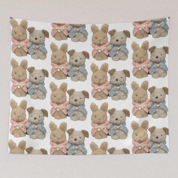 Item preview, jellycat bunny and puppy designed and sold by teethfairy.