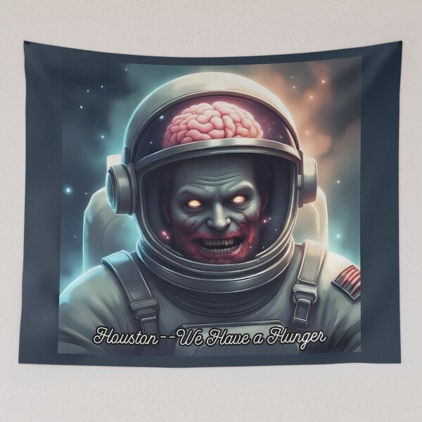 Item preview, Retro Space Horror Zombie Astronaut with Exposed Brain designed and sold by soin10s-designs.