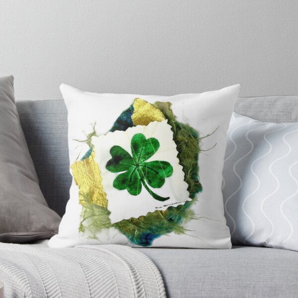 Item preview, Four Leaf Clover watercolor on art papers of green and gold. designed and sold by aswoa.