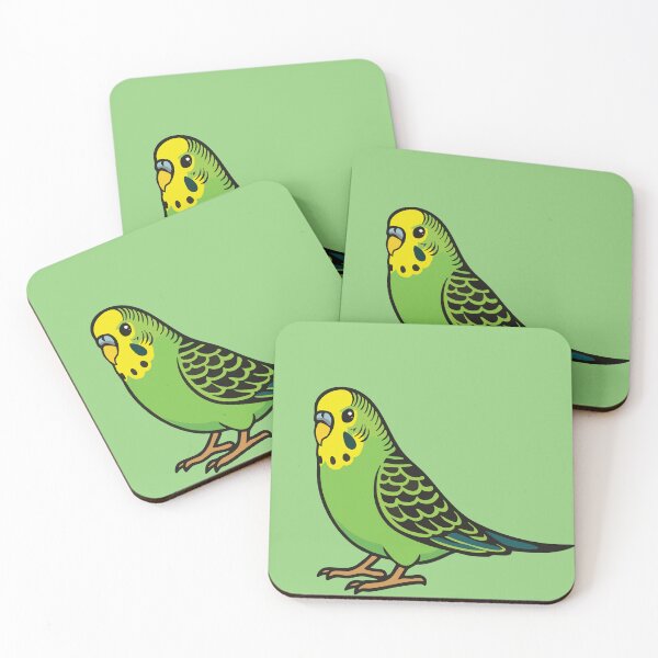 Item preview, Green and Yellow Budgie: Cute Cartoon Parakeet For Bird Lover designed and sold by Aritxa.