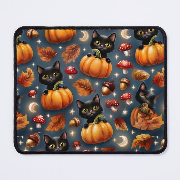 Item preview, Cottagecore Black Cats and Pumpkins designed and sold by AlyssasCreativeBoutique.