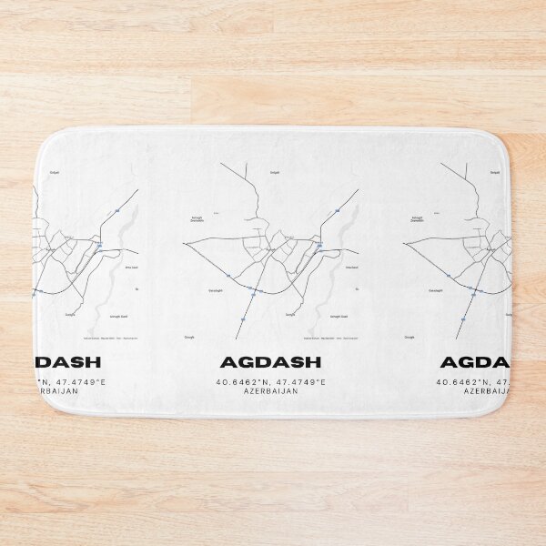Item preview, Agdash Azerbaijan Map | Minimalist Agdash Location & Travel Design designed and sold by RM-Journey.