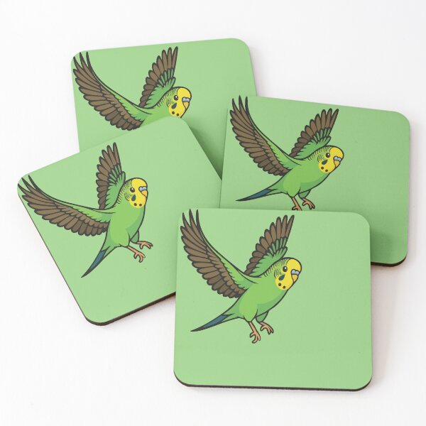Item preview, Green and Yellow Budgie: Cute Cartoon Parakeet Flying designed and sold by Aritxa.