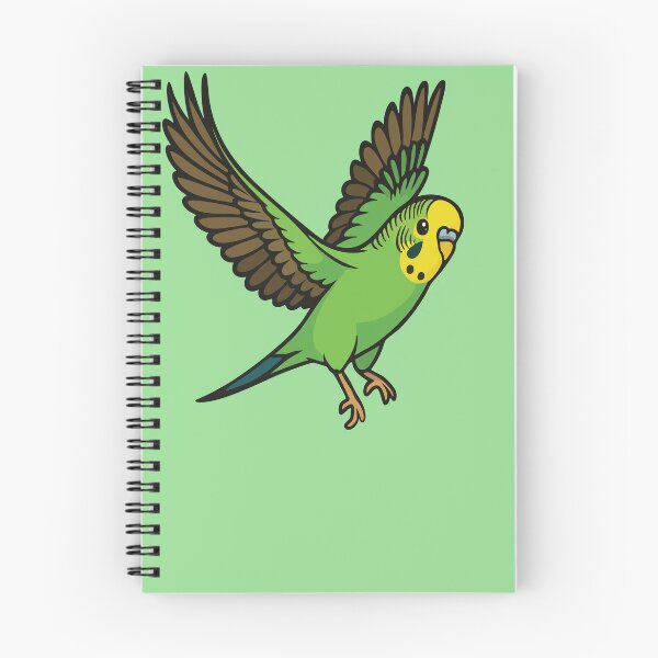 Item preview, Green and Yellow Budgie: Cute Cartoon Parakeet Flying designed and sold by Aritxa.