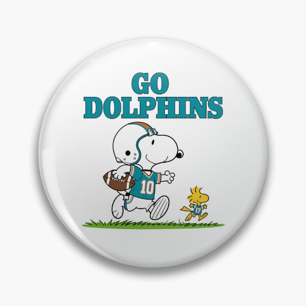 Item preview, Snoopy & Woodstock Miami Dolphins Football Retro F407 designed and sold by GLUVY-THEME.