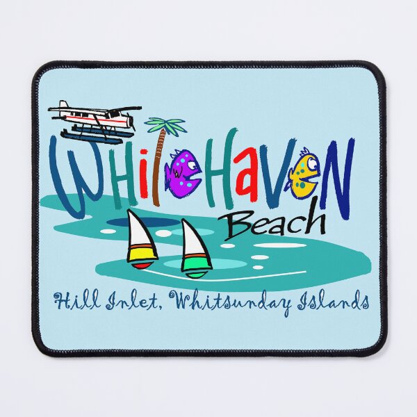Item preview, Whitehaven Beach Whitsundays Swirling Sands Retro Souvenir designed and sold by Al Benge - NZ & Australian Art.