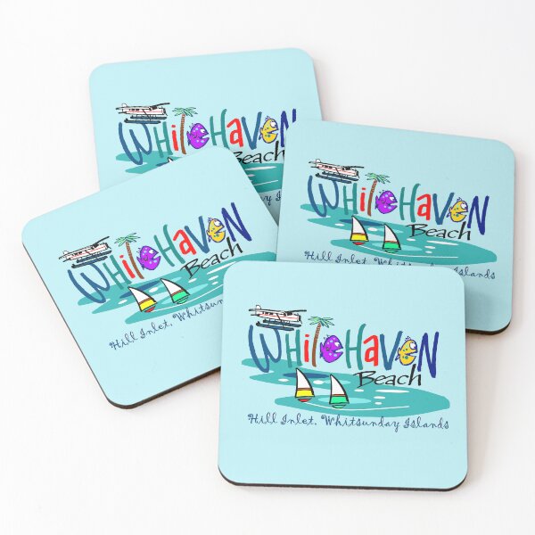 Item preview, Whitehaven Beach Whitsundays Swirling Sands Retro Souvenir designed and sold by Al Benge - NZ & Australian Art.