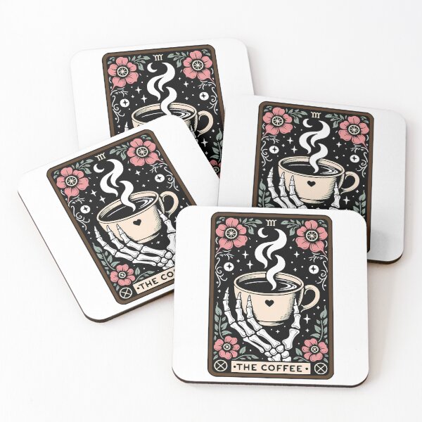 Item preview, The Coffee Tarot Card With Skeleton Handhalloween, spooky, horror, witch, ghost, cute designed and sold by CherubsStudios.