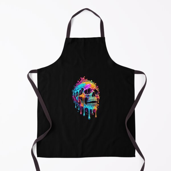 Aperçu de l'œuvre Vibrant Neon Dripping Skull Surreal Digital Painting in Multicolored Tones créée et vendue par potseed21.