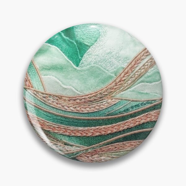 Item preview, Mint & Seafoam Textile Art Landscape designed and sold by KingsArtworx 2.