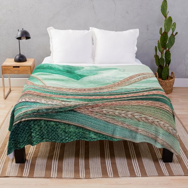 Item preview, Mint & Seafoam Textile Art Landscape designed and sold by KingsArtworx 2.