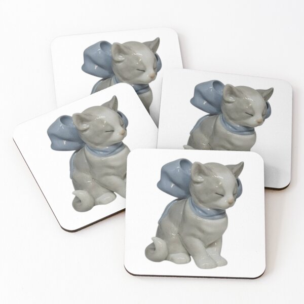 Item preview, vintage grey kitty figurine designed and sold by teethfairy.