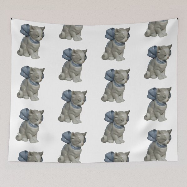 Item preview, vintage grey kitty figurine designed and sold by teethfairy.
