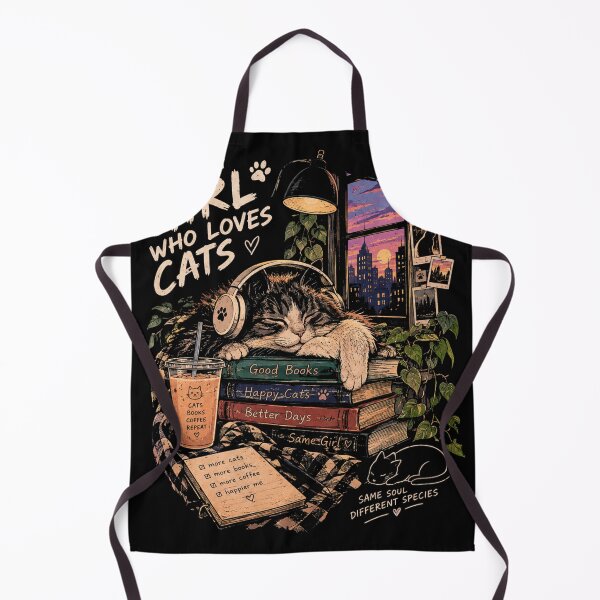 Item preview, Just A Girl Who Loves Cats - Cozy Lo-Fi Cat & Books Streetwear designed and sold by GenZFashion000.