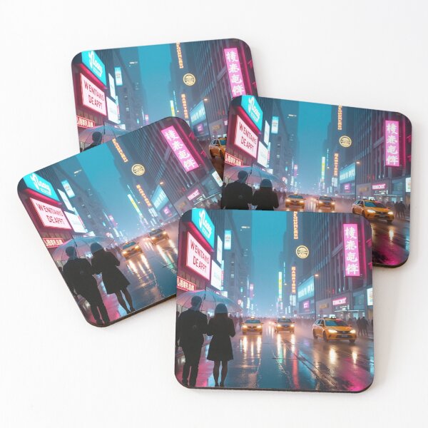 Item preview, Neon Reflections | Rainy City Evening designed and sold by nhk999.