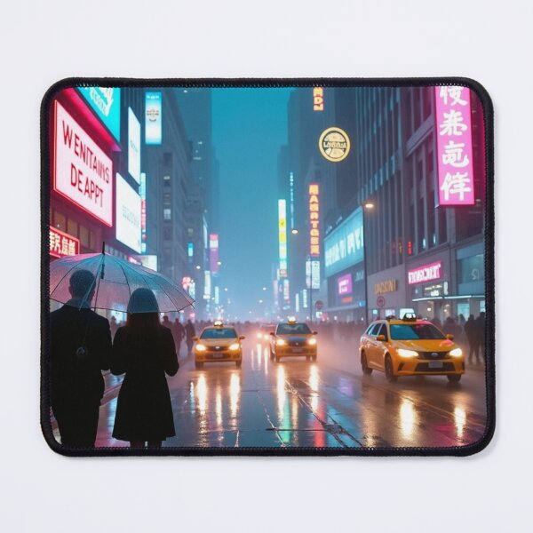 Item preview, Neon Reflections | Rainy City Evening designed and sold by nhk999.