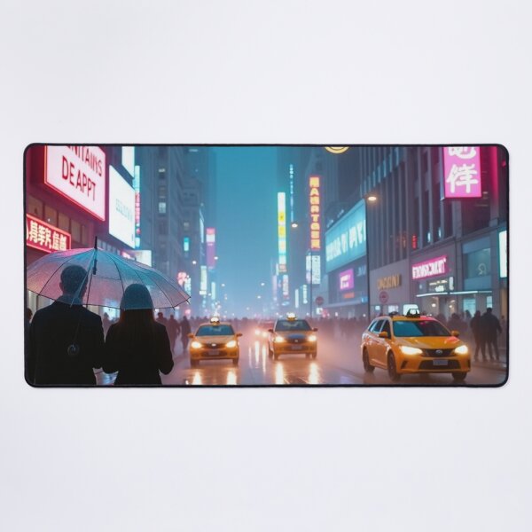 Item preview, Neon Reflections | Rainy City Evening designed and sold by nhk999.