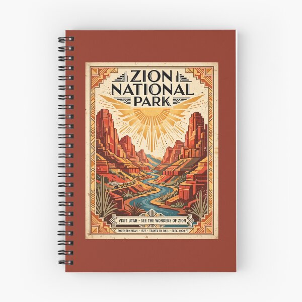 Item preview, Zion National Park - 1920s Art Deco Vintage Travel Poster - Visit Utah designed and sold by Dodecahedronpix.