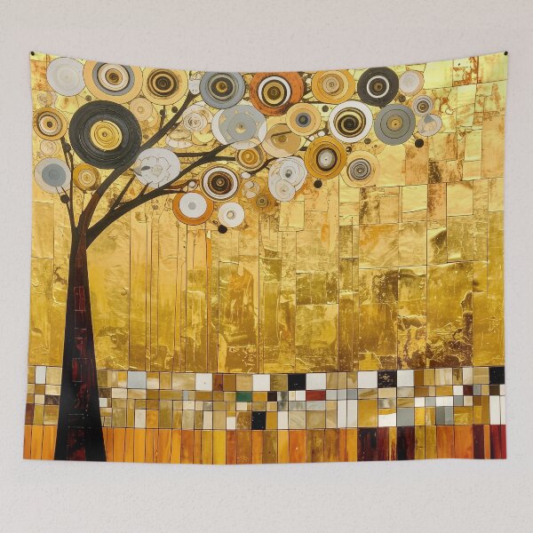 Item preview, Ornate Gold Leaf and Mosaic Circle Tree designed and sold by Vicky Brago-Mitchell®.