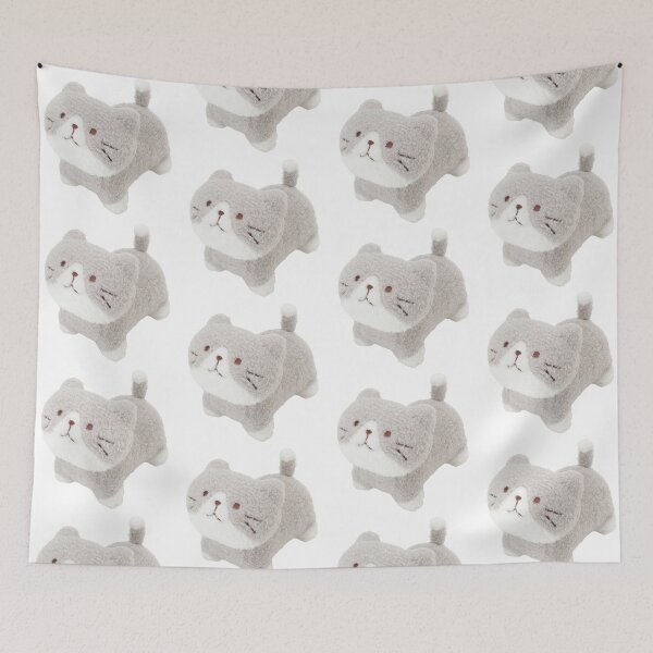 Item preview, grey tabby cat plushie designed and sold by teethfairy.