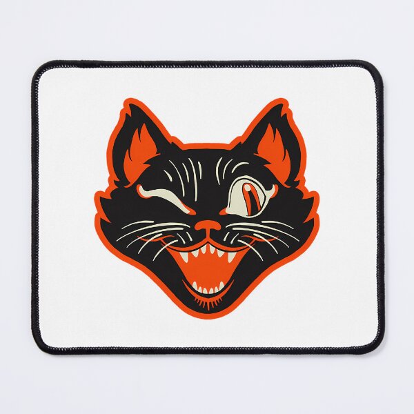 Item preview, Ctkr Studio Retro Style Vintage Inspired Halloween Black Cat Winking Face designed and sold by CherubsStudios.