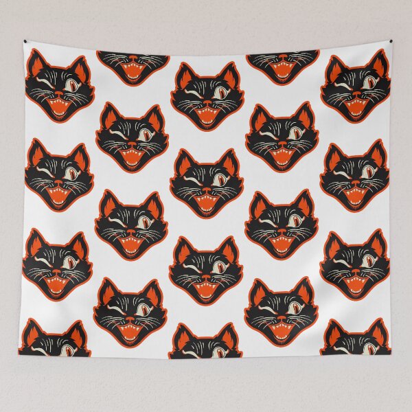Item preview, Ctkr Studio Retro Style Vintage Inspired Halloween Black Cat Winking Face designed and sold by CherubsStudios.