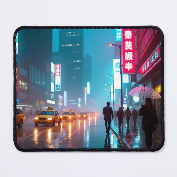 Item preview, Midnight Boulevard Neon Rain Dreamscape designed and sold by nhk999.