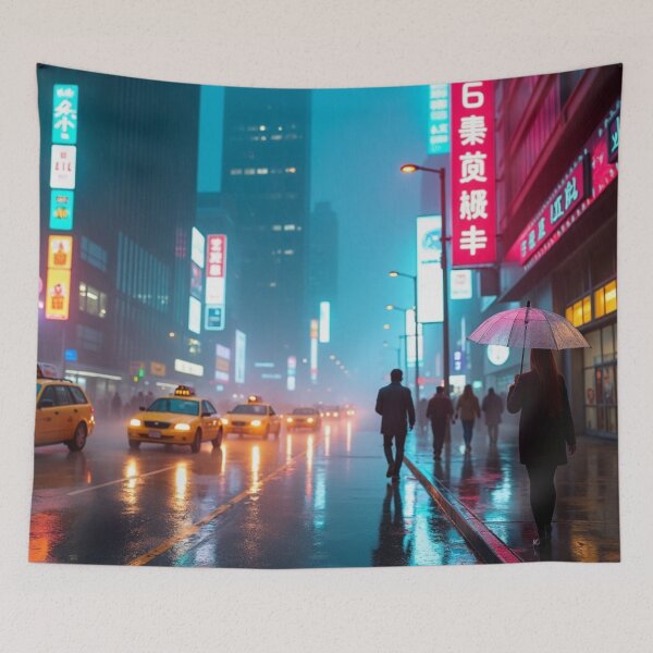 Item preview, Midnight Boulevard  Neon Rain Dreamscape designed and sold by nhk999.