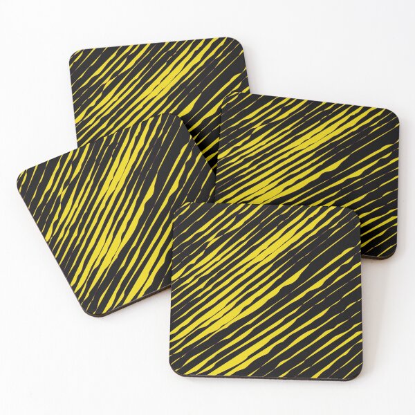 Item preview, Black and Yellow Slanted Organic Stripe Pattern | Dark Minimal Alt Aesthetic with yellow | Dark Feminine Y2K with yellow designed and sold by dfly-creations.