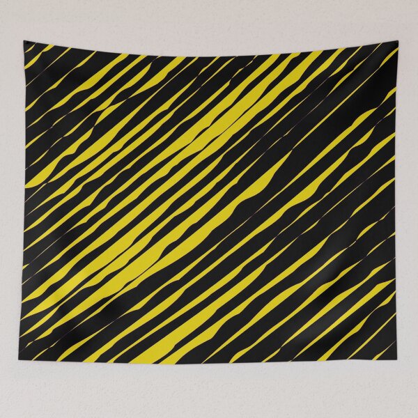 Item preview, Black and Yellow Slanted Organic Stripe Pattern | Dark Minimal Alt Aesthetic with yellow | Dark Feminine Y2K with yellow designed and sold by dfly-creations.