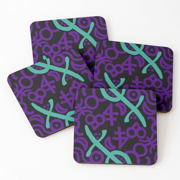 Item preview, Black, Verdigris, and Aubergine Esoteric Monogram designed and sold by QAF Warlock Patterns.