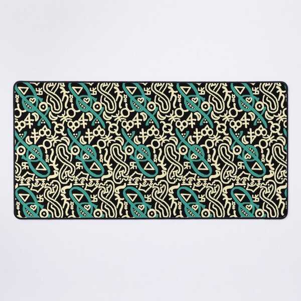 Item preview, Black, Pale Yellow, and Verdigris Esoteric Monogram designed and sold by QAF Warlock Patterns.