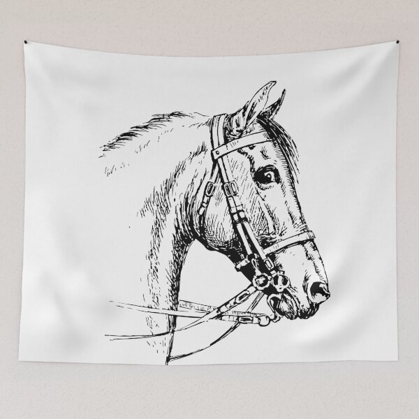 Item preview, Horse drawing black and white designed and sold by Boy and Belugee.